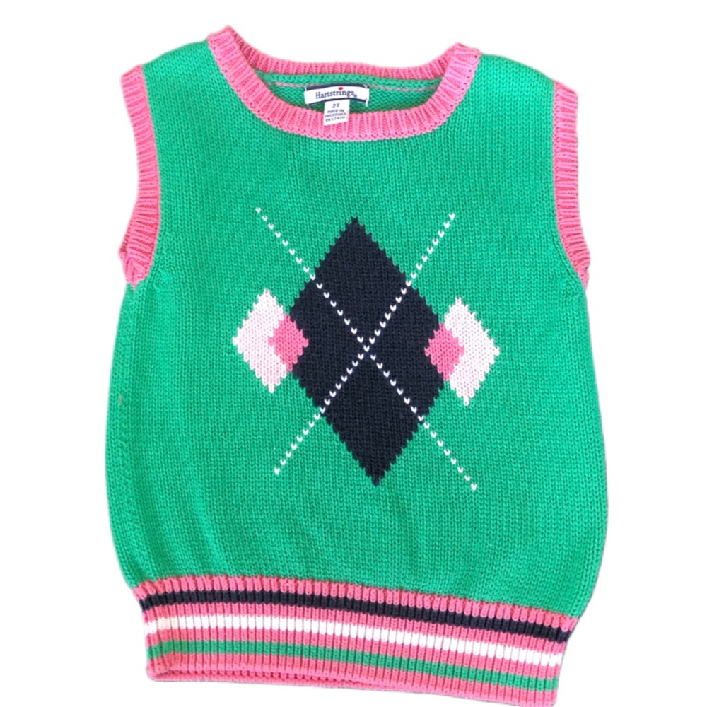 Preppy, Heartstrings, 2T, Argyle Sweater Vest Unisex